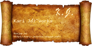 Kari Jávorka névjegykártya