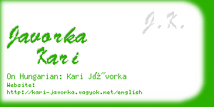 javorka kari business card